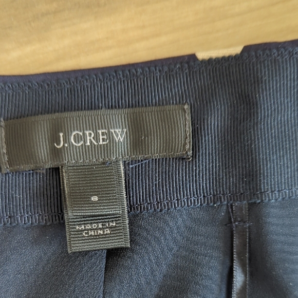 J. Crew Navy and Cream Polka Dot Pleated Skirt Size 6 - Picture 4 of 5